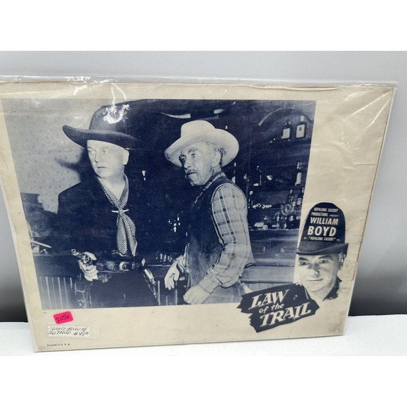 Antique LAW OF THE TRAIL Movie Print Hopalong Cassidy Prod. William Boyd - Picture 13 of 13